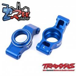 Manguetas traseras izquierda y derecha de aluminio 6061-T6 Gris Traxxas TRA7852-BLUE