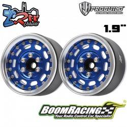 Llantas BoomRacing ProBuild™ 1.9 MAG-10 Ajustable Offset Aluminio 2 Unidades Azul/Platino
