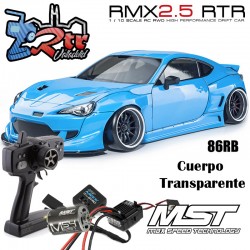 MST RMX 2.5 2WD 1/10 Drift Car RTR - Escobillas 2.4G / 86RB  Toyota - Cuerpo Transparente