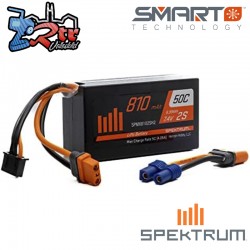 Spektrum SMART LiPo 810mAh 7.4V 2S 50C Caja Dura Conector IC2