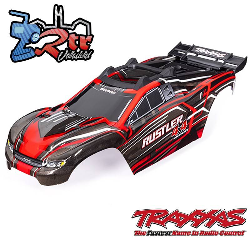 Carrocería Traxxas Rustler 4x4 Pintada Rojo con soportes TRA6740-RED