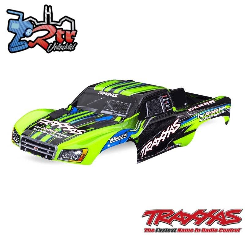 Carrocería, Slash® 2WD, Verde pegatinas aplicadas para montaje sin clip Traxxas TRA5924-GRN