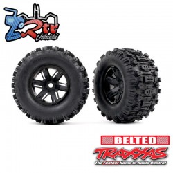 Neumáticos y ruedas, ensamblados, pegados X-Maxx® neumáticos con cinturón Sledgehammer doble ®TRA7871