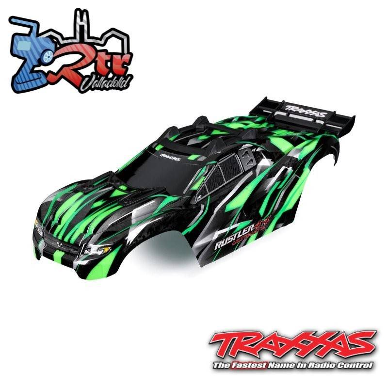 Carrocería Traxxas Rustler Ultimate 4x4 Pintada Verde con soportes TRA6749-GRN