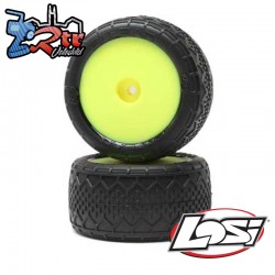 Neumáticos con pasadores, traseros, montados, amarillos(2): Mini-B LOS41016