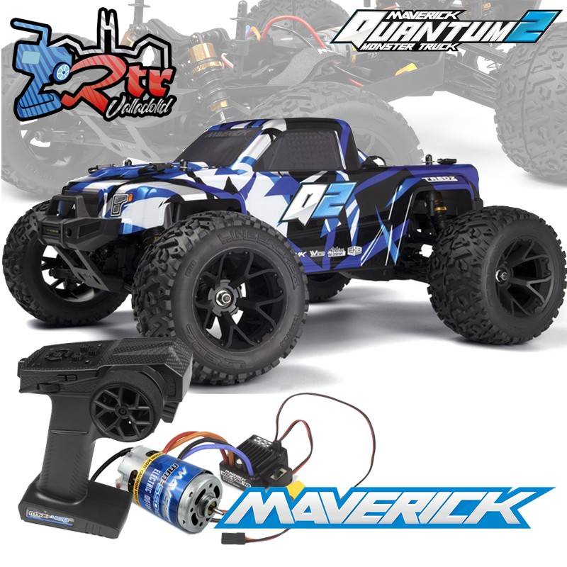 Camión eléctrico Maverick Quantum2 MT 1/10 4WD - Escobillas RTR Azul
