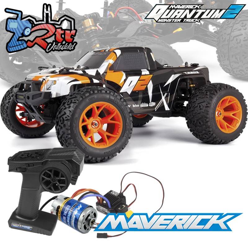 Camión eléctrico Maverick Quantum2 MT 1/10 4WD - Escobillas RTR Naranja