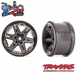 Llantas, RXT 2,8" gris carbón y cromo negro 2 Unidades 12mm TRA6772-BLKCR