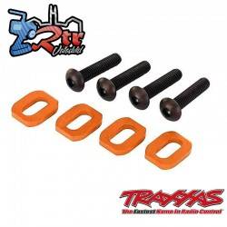 Arandelas, soporte del motor, aluminio opcional Anaranjado TRA7759-ORNG