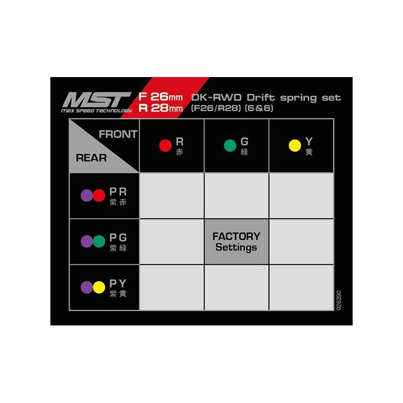 Juego de resortes de Drift DK-RWD (F26/R28)(6 y 6) MST MST820157