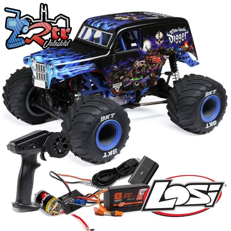 Losi Mini LMT 1/18 4X4 Escobillas Monster Truck RTR Grave Digger Son Uva