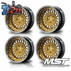 Llantas MST Negras GD-S 501Outset Intercambiable Cromo Oro (4 Unidades) MST102087GD