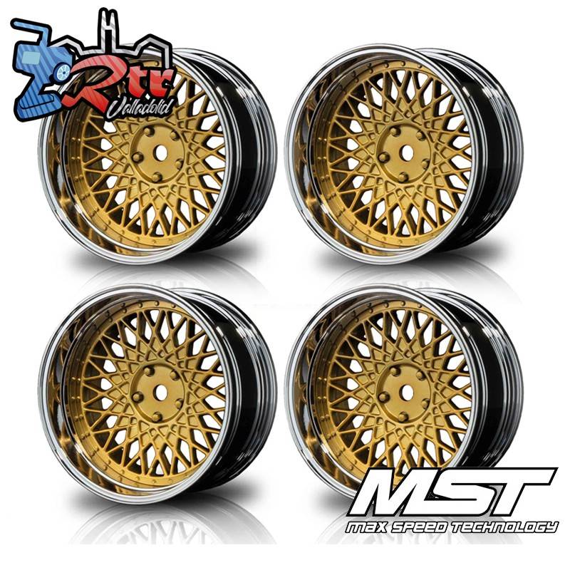 Llantas MST Negras GD-S 501Outset Intercambiable Cromo Oro (4 Unidades) MST102087GD