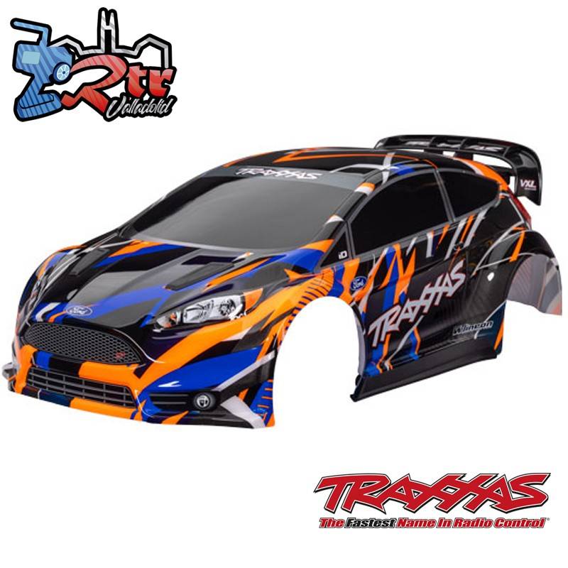 Carrocería, Ford Fiesta® ST VXL Rally Brushless, ProGraphix® pintada Naranja montaje sin clip Traxxas TRA7427-ORNG