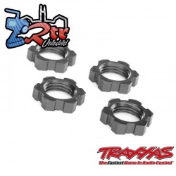 Tuercas Traxaxs 17mm, de rueda estriadas Gris TRA7758-GRAY