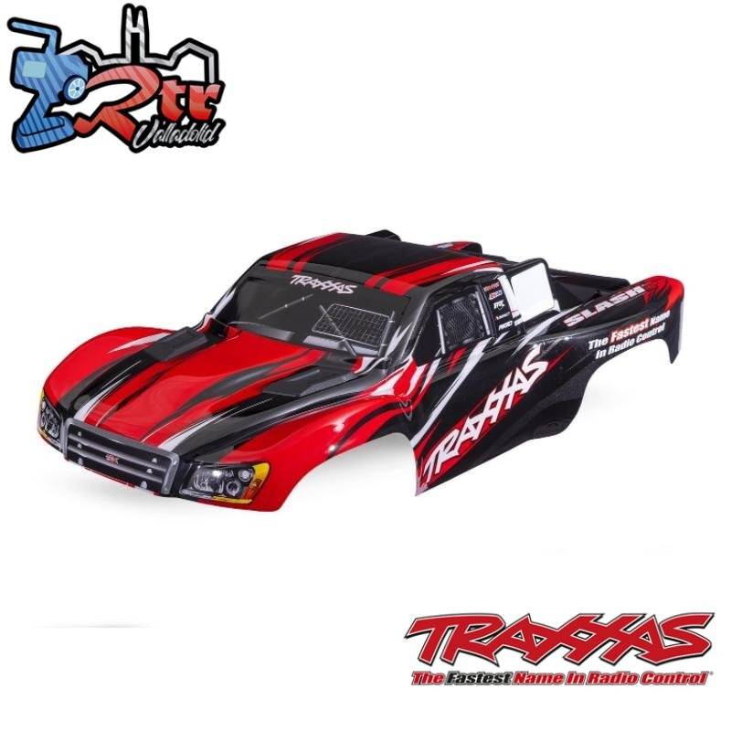 Carrocería, Slash® 4WD, rojo pegatinas aplicadas Traxxas TRA5855-RED
