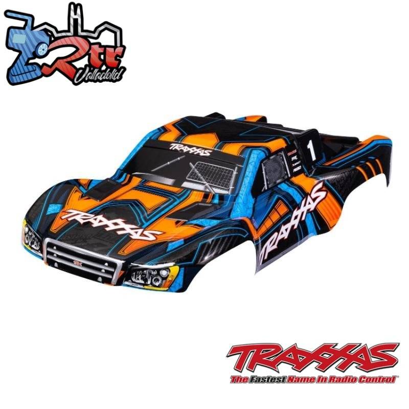 Carrocería TRAXXAS Slash® ProGraphix® Naranja y azul para montaje sin clip TRA6844-ORNG