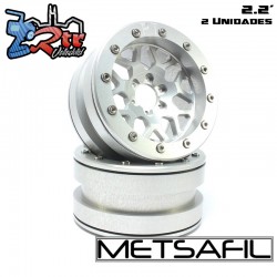 Llantas Metsafil 2.2 beadlock PT-Mesh Plata/Plata (2 Unidades)