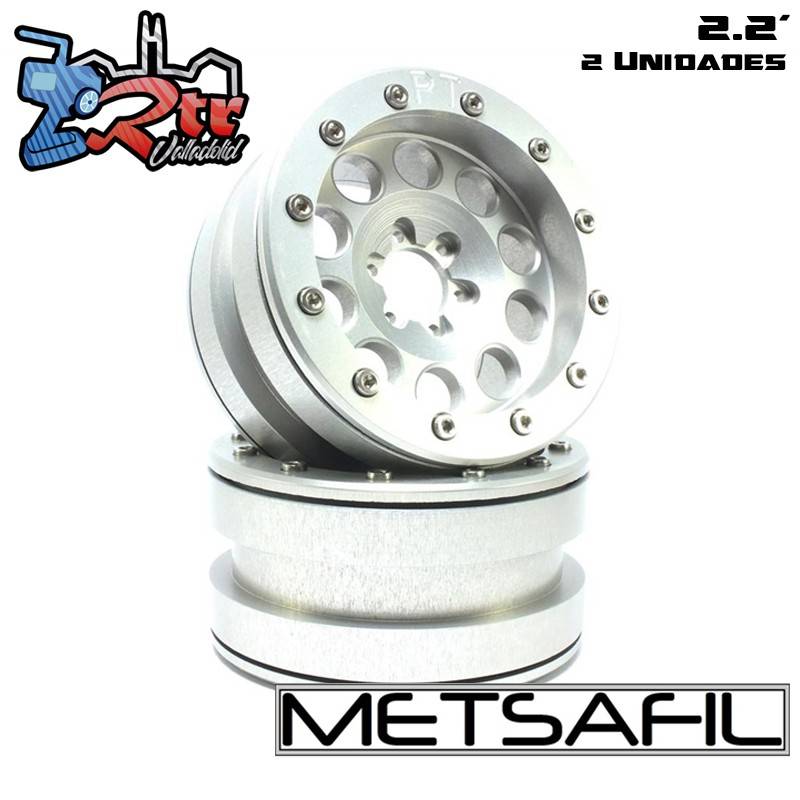 Llantas Metsafil 2.2 beadlock PT-Revolver Plata/Plata (2 Unidades)