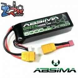 Batería Absima Lipo 6000 Mah Greenhorn Vol.2 3s 11.1 Volts HC XT90/TPlug Estuche Blando