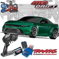 Traxxas 4-Tec 2024 Ford Mustang Drift Car Verde Escala 1/10 2Wd Escobillas