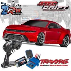 Traxxas 4-Tec 2024 Ford Mustang Drift Car Rojo Escala 1/10 2Wd Escobillas