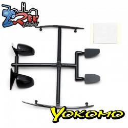 Juego de espejos y limpiaparabrisas Yokomo para coches de drift