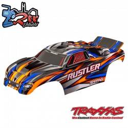 Carrocería TRAXXAS Rustler® sin clip Naranja, pintado pegatinas aplicadas TRA3721-ORNG
