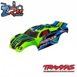 Carrocería TRAXXAS Rustler® sin clip Verde, pintado pegatinas aplicadas TRA3734-GRN