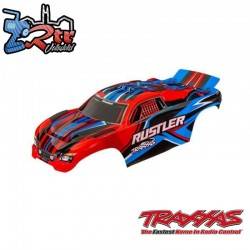 Carrocería TRAXXAS Rustler® sin clip Rojo, pintado pegatinas aplicadas TRA3734-RED