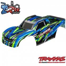 Carrocería TRAXXAS Stampede® pintada verde y pegatinas aplicadas 4X4 VXL para montaje sin clip TRA9014-GRN