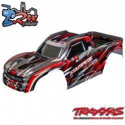 Carrocería TRAXXAS Stampede®  pintada rojo y pegatinas aplicadas 4X4 VXL para montaje sin clip TRX9014-RED