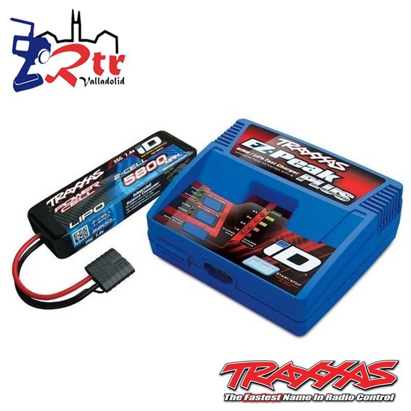 Combo EZ-Peak Plus Cargador rápido Traxxas de 4 amperios Lipo 5800mHA 2S
